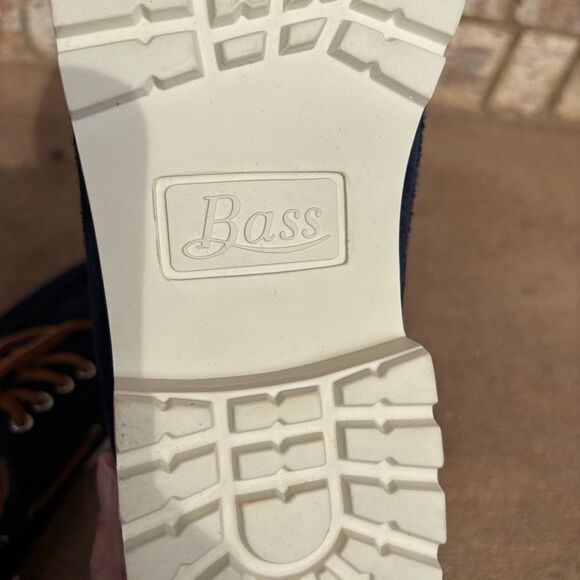 G. H. Bass Men\'s Ranger Camp Moc Suede Super Lug Navy Blue Boat Shoes Size 8 NEW
